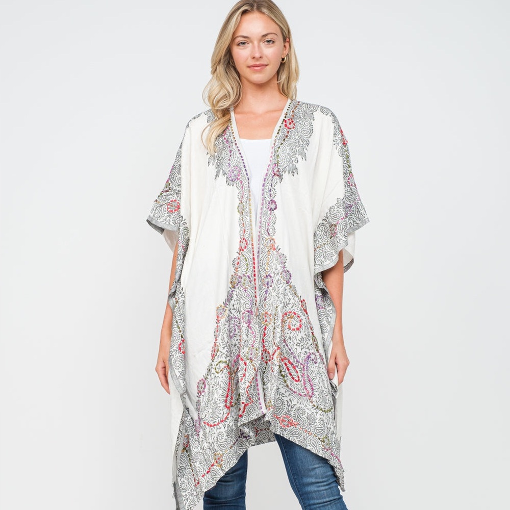 Bohemian Floral Kimono Cardigan
